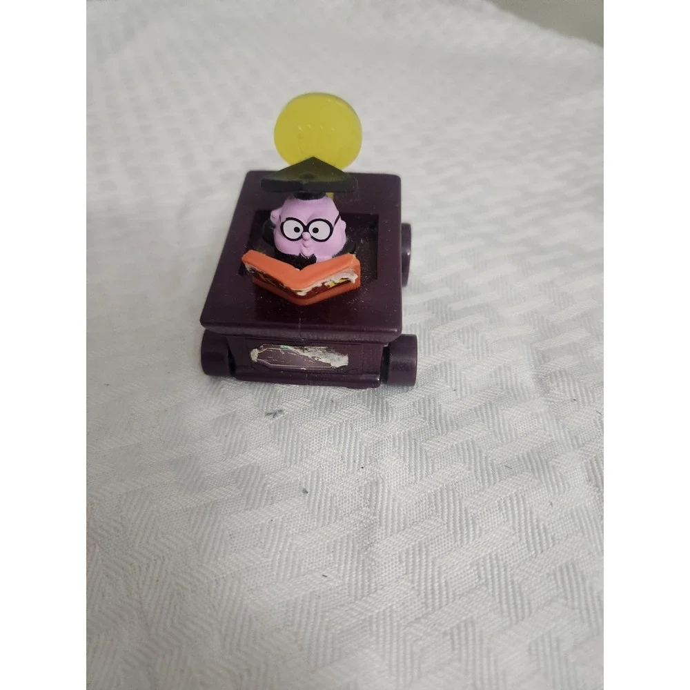 Vintage 1990 McDonalds Happy Meal Toy Purple Scholar Graduate Reading Book Cart